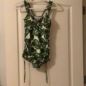 Swim Ekouaer  swim suit one piece tropical size S green beige great look vers…